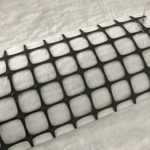 Géocomposite de géogrille en plastique biaxial PP et géotextile