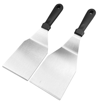 Professional Teppanyaki Spatula - Large Flat Square Turner for Flipping Cutting Serving Steak Pizza