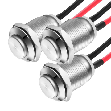12 mm waterdichte drukknop tijdelijke schakelaar IP67 langir met draad