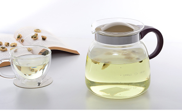 water tea pot heat resistant glass kettle with warmer