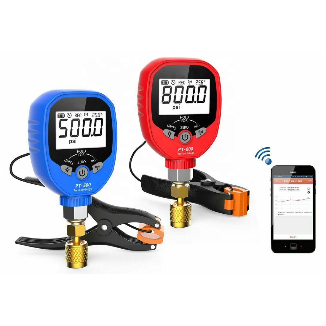 digital pressure thermometer digital vacuum pressure gauge digital vacuum gauge PT-500 PT-800