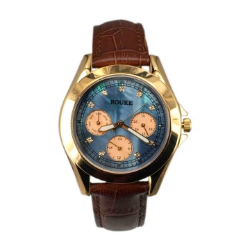 Custom Multi-functional Watch 3 ATM Water Resistant Rose Gold Lady Wrist Watch