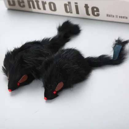 Factory price wholesale large Real Rabbit Fur pet Mice cat toys