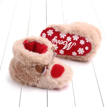 soft soled walking shoes baby fur shoes