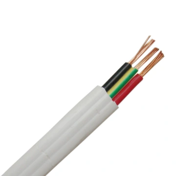 Cable eléctrico plano de 3 hilos gemelos con tierra BS estándar
