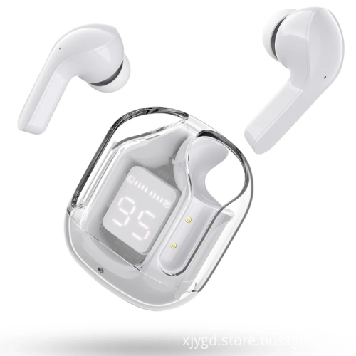 BT30 Transparent Digital TWS Bluetooth Headphones with Heavy Bass and Copper Ring Horn