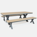 Durable Carbon Steel Outdoor Bench