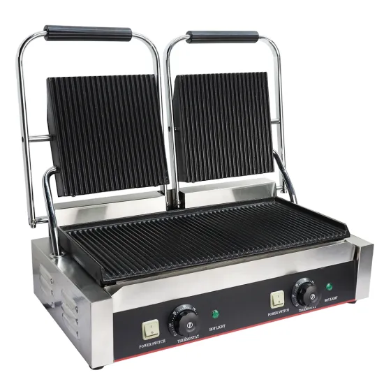 Professional Commercial Electric Panini Grill: Non-Stick Food Contact Grill Machine