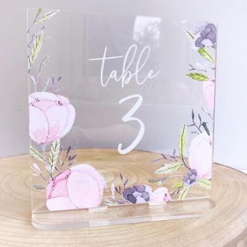 Clear Acrylic Table Number for Wedding
