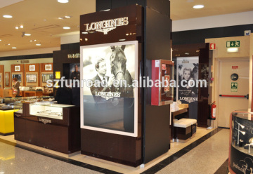 Fashion furniture watch display mall kiosk design watch display showcase