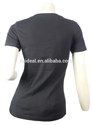 Custom printed v-neck t-shirt/cotton v-neck t-shirt/black v-neck t-shirt
