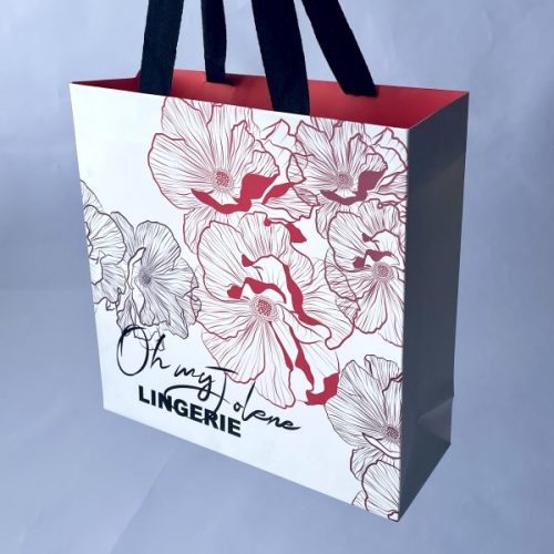 Unique Design Luxury Gift Shopping Ribbon Handle Bag