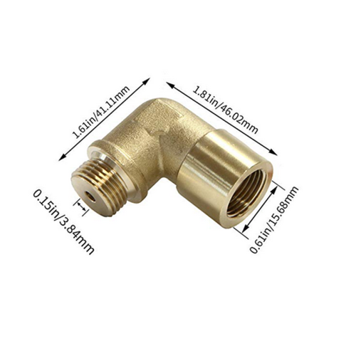 Brass elbow oxygen sensor connector with gasket