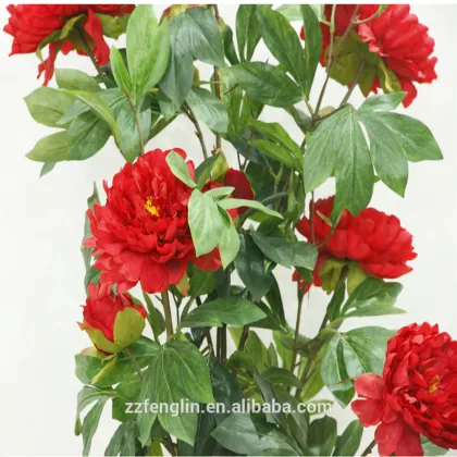 Red Beautiful artificial flower peony cheap Silk Peony Supplier