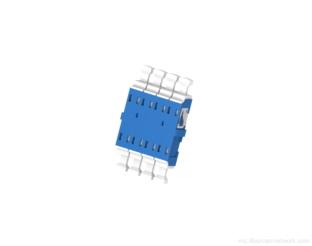 LC Quad Fiber Optic Adapter Flangeless dengan Shutter