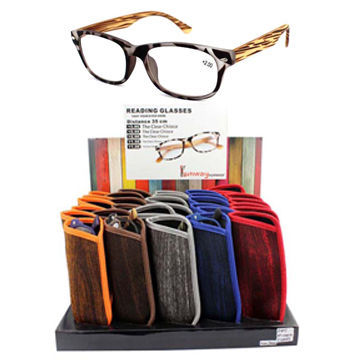 Fashion injection reading glasses with pouch