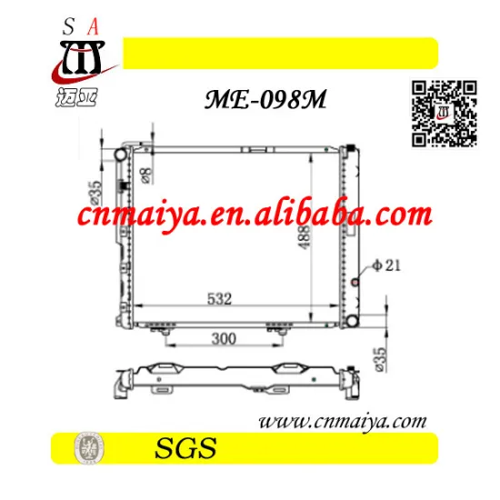 Aluminum car radiator for mercedes w124