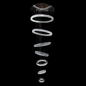 Ronde luxe led kroonluchter kristalverlichting voor Project Hotel Trap