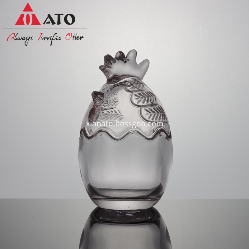 Cock Shape Glass Candy Jar Decoration European Home Decoration