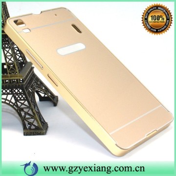 hard back acrylic cover metal bumper case for lenovo a6000 mobile phone cover