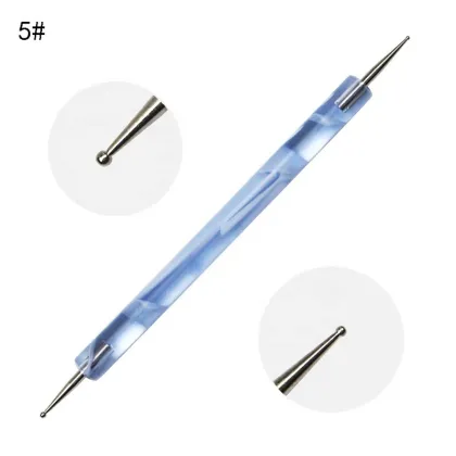 Qianya 2021 Blue and Purple Nail Art Dotting Tools - Double End Brush Pen