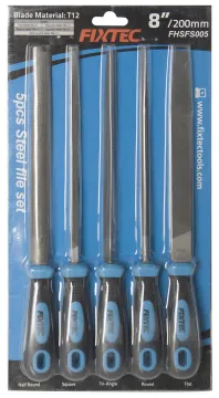 FIXTEC hand tools 8" T12 5pcs steel file set