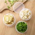 Round Drain Sealed Box Ginger Garlic Onion Food Container Refrigerator Storage Box Screw Cover Kitchen Organizer