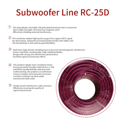 Audio specific subwoofer cable