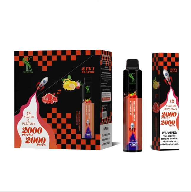 supbbliss 4000 نفخة يمكن التخلص منها vape type-c قابلة لإعادة الشحن