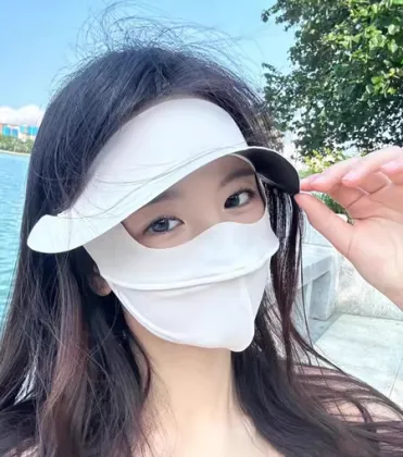 Women's Full Face Sunscreen Mask: Outdoor Sports Golf Ice Silk UV Protection Face Cover