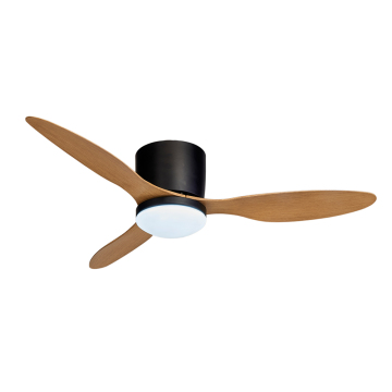 Wood Finish ABS Ceiling Fan Light With LED, Remote Control, and Quiet Motor for Modern Home & Office