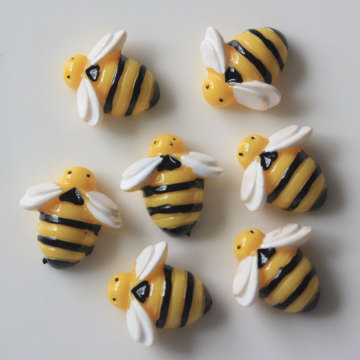 20mm lindo Mini resina de dibujos animados animales abejas con cabujón de espalda plana DIY diadema decorativa Scrapbooking Craft