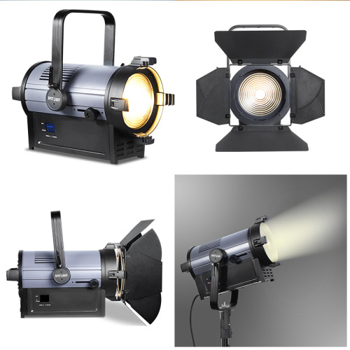 200W Mute COB LED 2700K-6400K White DMX Panel Spot Soft Par Light FFresnel Film and Television Light Stage Performance Theater