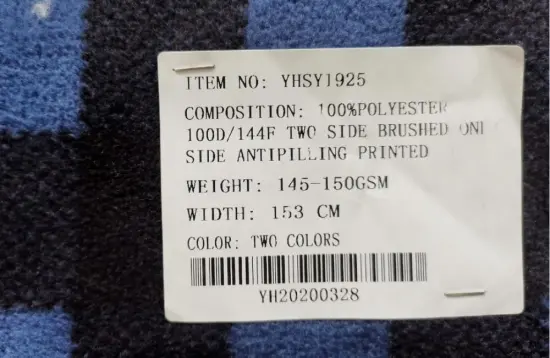 Polyester Fdy Printing Micro Fleece Two Side Fabric