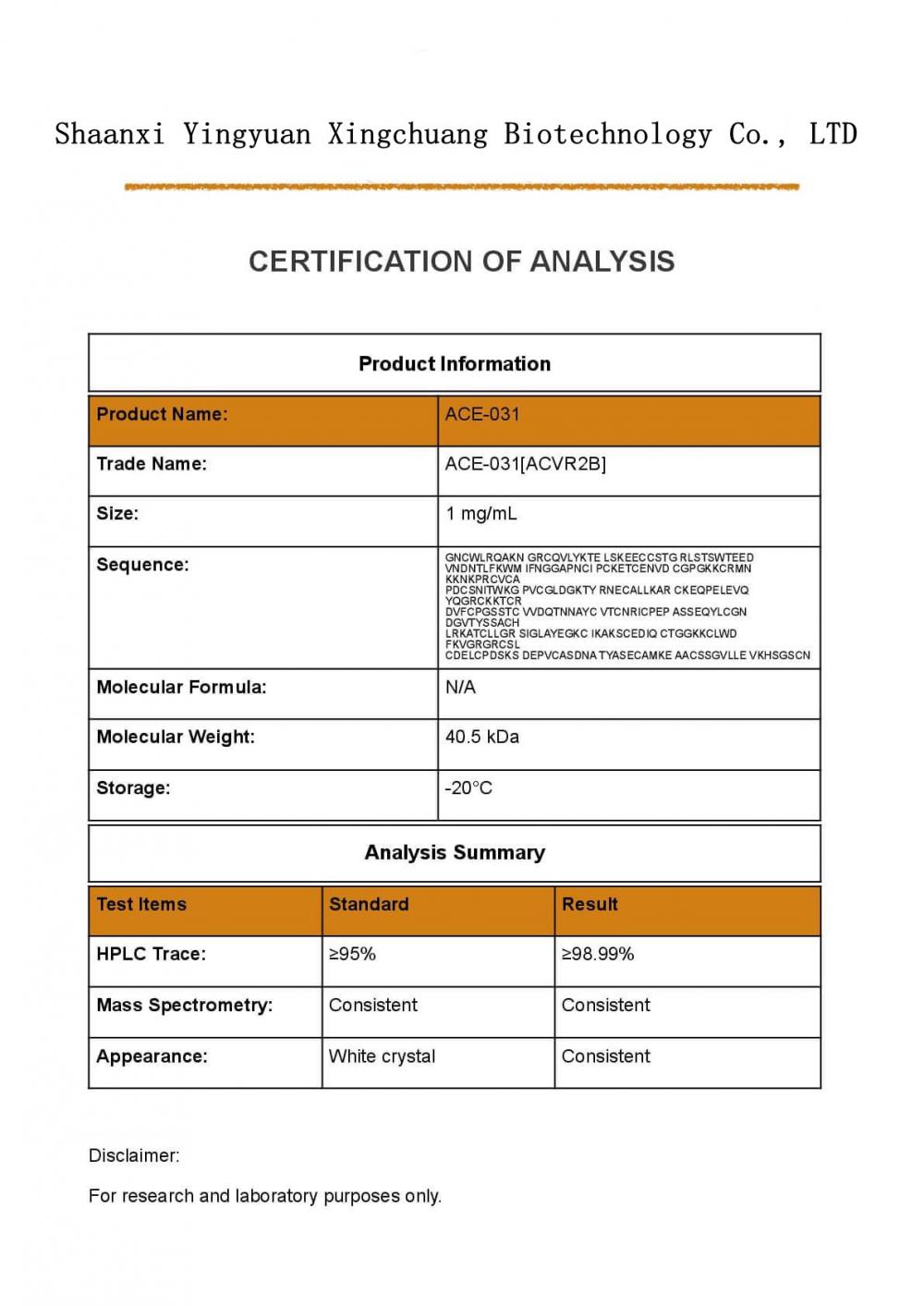 ace 031 peptide dosage