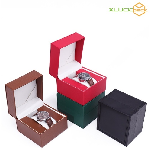 Custom Logo Red Black Watch Leather Gift Box