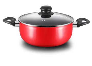 Red Aluminum Press Non-stick Sauce Pot