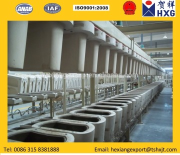 vertical one-time casting and forming line for lower cistern, tank