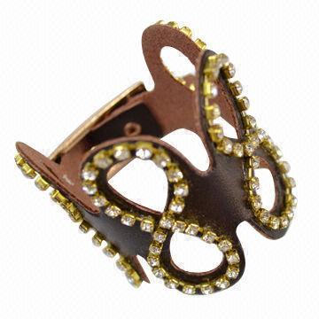 Hot Hollow/Out Infinite Wide Bardian Cool Brown/PU Leather Bracelets, OEM/ODM Orders are Welcome