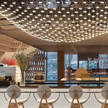 Modern LED Glass Chandelier for Living Room and Villa