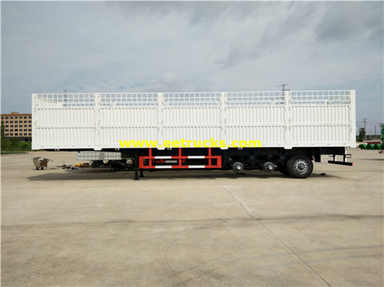 35ton Tri-axle Cargo Box نصف مقطورة