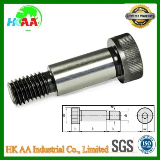 High quality titanium / stainless steel shoulder screws with collar