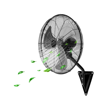 3-Speed Industrial Wall-Mounted Metal Fan with 20V/50Hz Power and Switch Control