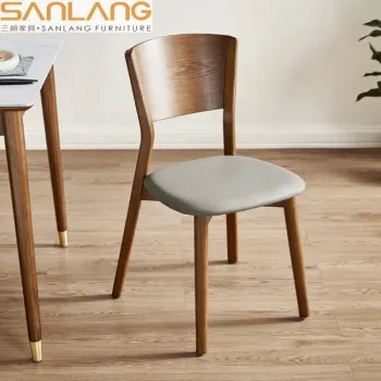 Nordic Wood Restaurant Set with PU Leather Chairs