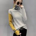 Striped jumper bottoming shirt female