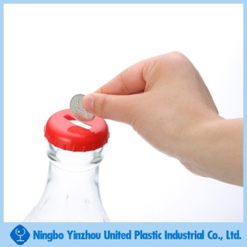 new product custom PET plastic wholesale bottle shaped coin bank