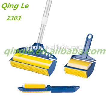 3 pcs sticky washable cleaning silicone lint roller with brush,floor lint roller with cover