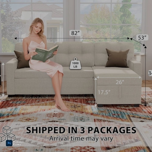 Modern Living Room Sofa with Comfortable Cushions