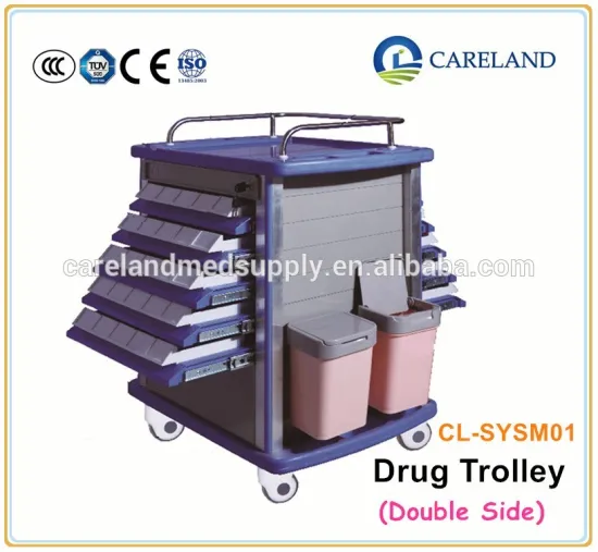 Double Sides emergency Hospital nursing cart medical drug mediation medicine trolley