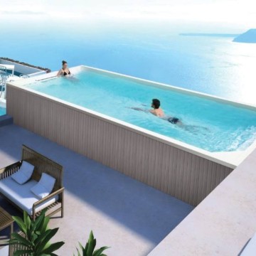 Acrylic White Rectangular Swim Pool with Hydro Massage for Hotels and Gardens